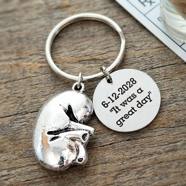 Personalized Kidney Keychain Kidney Transplant Donor Recipient Gift
